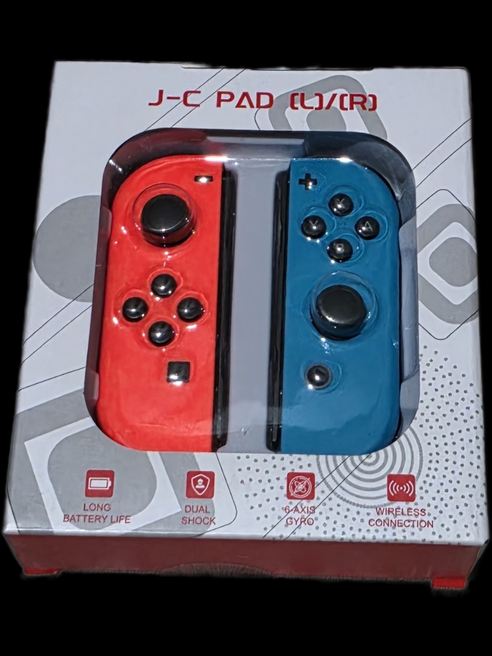 Red & Blue Wireless Game Controllers -Jc Pad